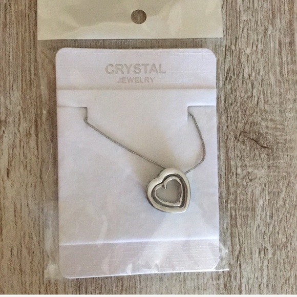 (Last 1) Heart in heart necklace,Swarovski cut elements - Picture 10 of 10